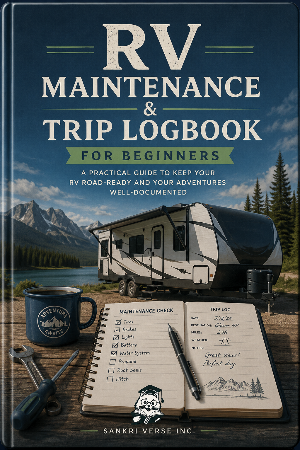 Book cover for RV Maintenance & Trip Logbook for Beginners